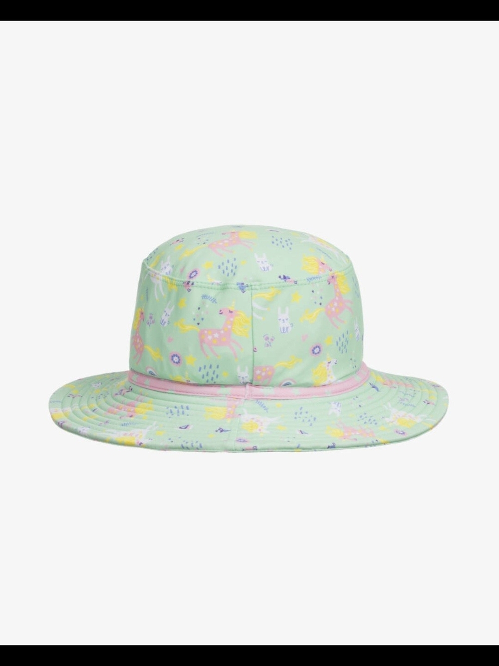 Kids Mint Unicorn Print Sun Hat